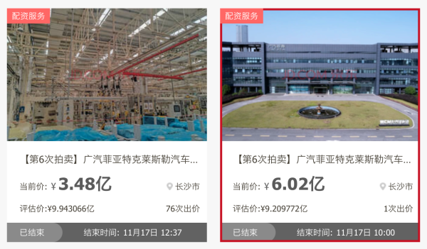 配资门户网官网首页 拍卖价从19.15亿降至8亿，广汽菲克核心资产5次流拍后成交